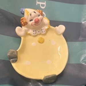 Vintage Yellow Clown Decorative soap Plate
